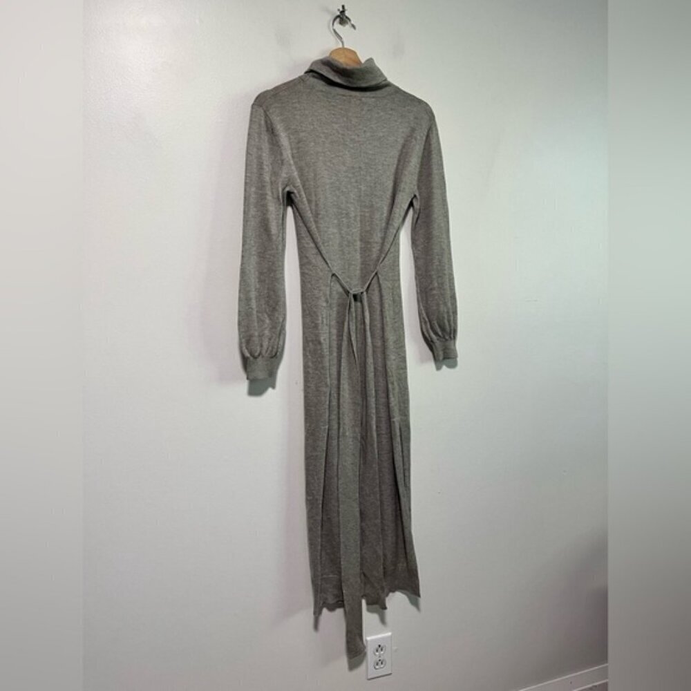 The Group Babaton XS Grey Knit Midi Dress with Tie Back - Picture 7 of 13